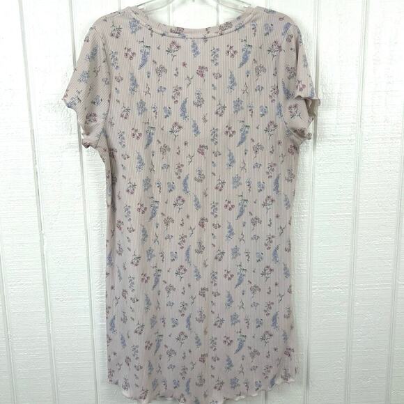 Laura Ashley Women Short Sleeve T-shirt Sleep Gown Top Pajamas Pink Size Large - Picture 6 of 7